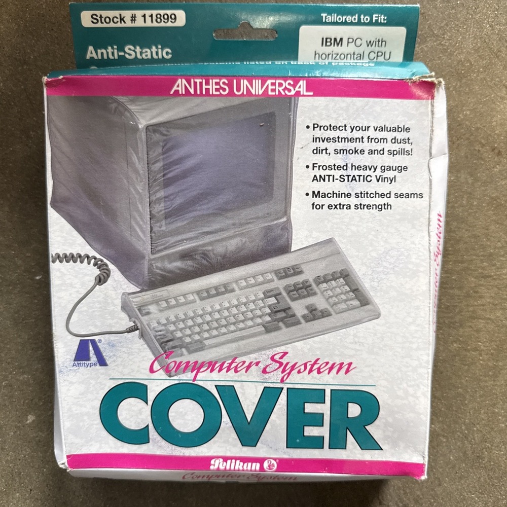 Vintage Pelikan PC Computer CPU Monitor & Keyboard Dust Cover Set Of 3 Plastic